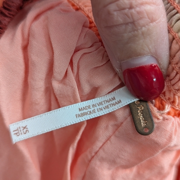 Free People Off The Grid Culottes Sheer Floral Wide Leg Peach Cropped Pa… - Picture 7 of 10